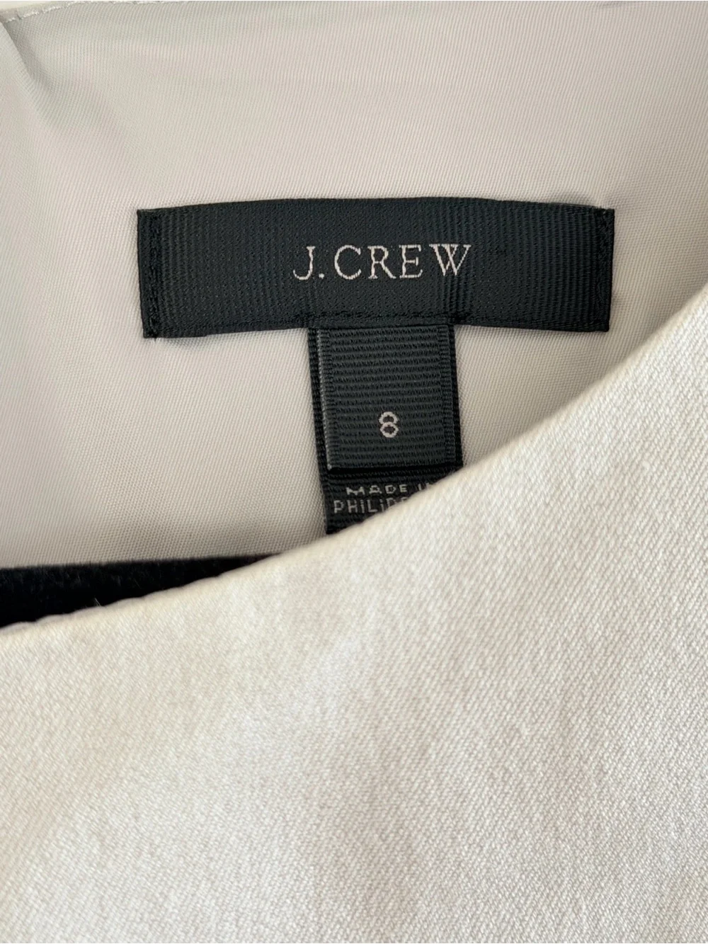 J. Crew Cream Sleeveless Belted Sheath Dress